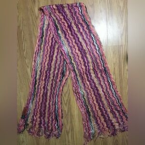 Missoni Designer Knit Scarf XL 72x10” Inch Shawl / Throw Striped Fringes